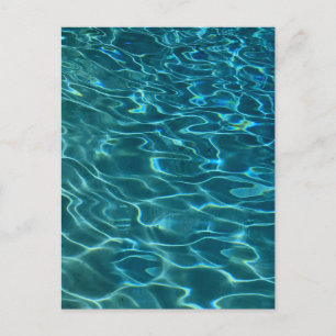 Elegant blå teal vatten mönster oceanen sjö vinkar vykort