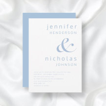 Elegant blå typografi bröllop