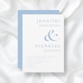 Elegant blå typografi bröllop inbjudningar