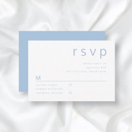 Elegant blå typografi bröllop OSA kort