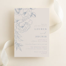 Elegant Blå Vintage Blommig Bröllop