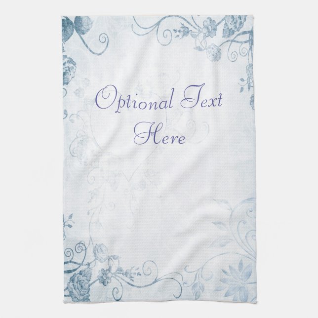 Elegant blå Vintage Kökshandduk (Vertikal)