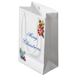 Elegant blå vit julbär God Jul