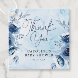 Elegant Blåa blommor Boy Baby Shower Gåvor Etiketter