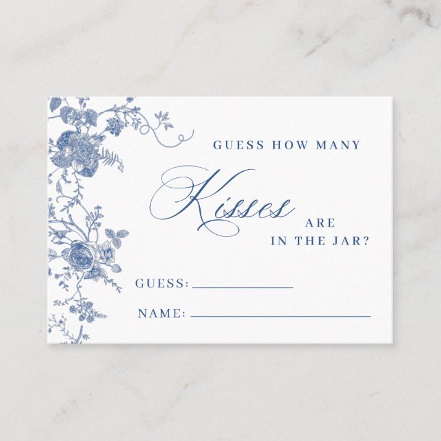 Elegant Blåa blommor gissar hur många spelkort Visitkort (Framsida)