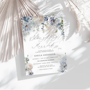 Elegant Blåa blommor Möhippa Inbjudningar