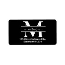 Elegant Blåa blommor Namnteckning Adressetiketter