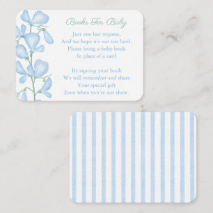 Elegant Blåa blommor Pojke Shower tar en Bok Tilläggskort