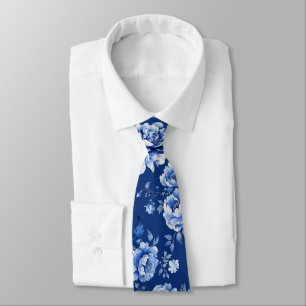Elegant blåa blommor slips