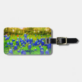 Elegant Blåa blommor Texas Bluebonnets Modern Bagagebricka