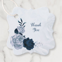 elegant blåaktiga dammiga blå blommor marinblå pre gåvor etiketter