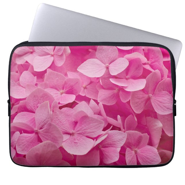 Elegant Blåande Rosa Hydrangea Flower Photo Laptop Fodral (Framsidan)