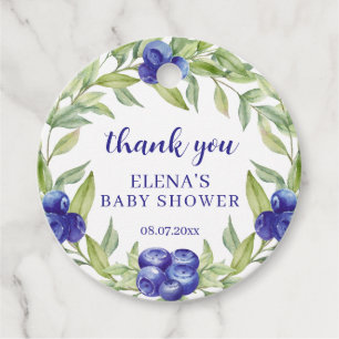 Elegant Blåbär Baby Shower Söt Tack Gåvor Etiketter