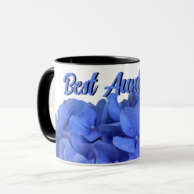 Elegant Blåblåvingade blommigtar Mugg (Framsida vänster)
