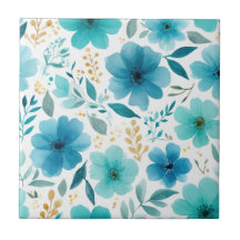 Elegant Blåblommor Blå botaniskt vattenfärg