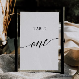 Elegant Black 5x7 utskrivbart Bord One Bordsnummer