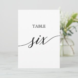 Elegant Black 5x7 utskrivbart Bord sex Bordsnummer