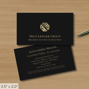 Elegant Black Accounting Firm Visitkort