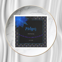 Elegant Black and Blue Birthday