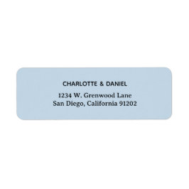 Elegant Black and Blue Minimalist Address Returadress Etikett