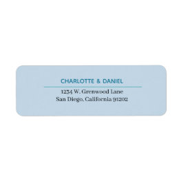 Elegant Black and Blue Minimalist Address Returadress Etikett