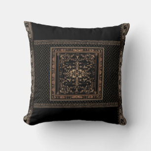 Elegant Black and Bronze Pillow Kudde