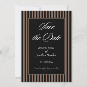 Elegant Black and Brown Rand Spara datum Inbjudningar
