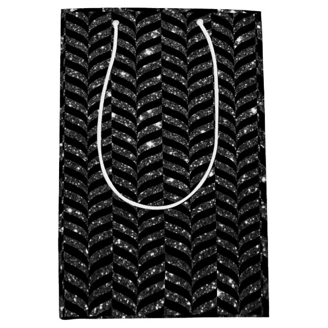 Elegant Black and Glitter Kolla Chevron Print (Framsidan)