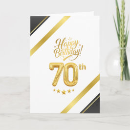 Elegant Black and Gold 70th Birthday – Luxury Kort