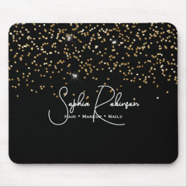 Elegant Black and Gold Glitter Salon Business Musmatta