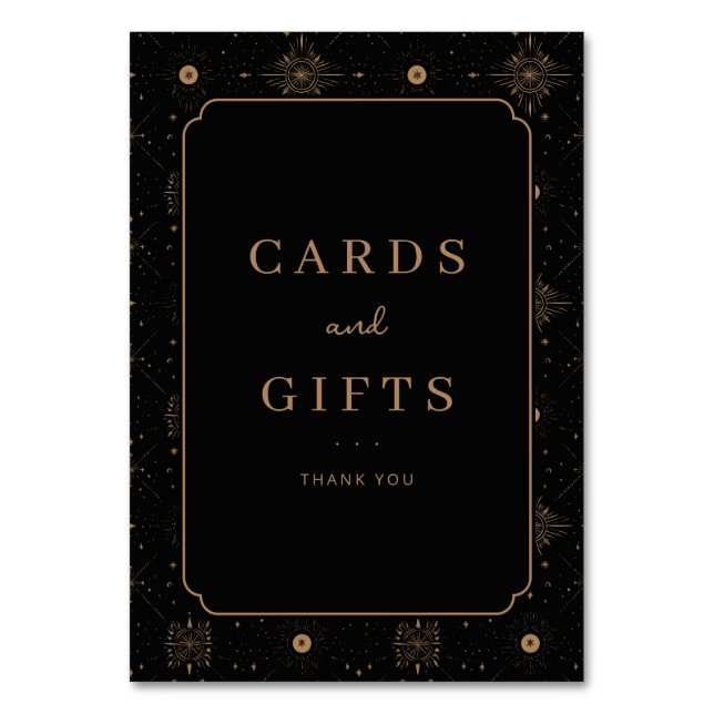 Elegant Black and Gold Gratitude Card Bordsnummer (Framsidan)