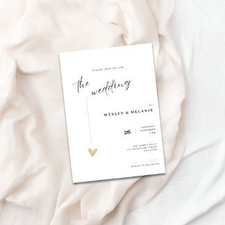 Elegant Black and Gold Wedding Invitation Inbjudningar