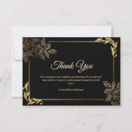 Elegant Black and Gold Wedding Tack Kort