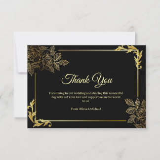 Elegant Black and Gold Wedding Tack Kort