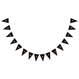 Elegant Black and Guld 50:e födelsedagsinbjudan Vimplar