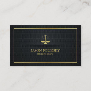 Elegant Black and Guld Attorney at Law Visitkort