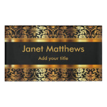 Elegant Black and Guld Blommigt Damask