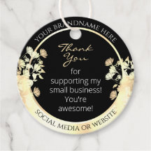 Elegant Black and Guld Blommigt Product Packaging