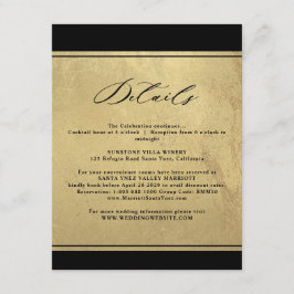 Elegant Black and Guld Bröllop Information Bilaga