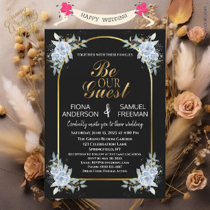 Elegant Black and Guld Bröllop Magnet Favors
