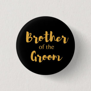 Elegant Black and Guld Brother of the Groom-knappe Knapp