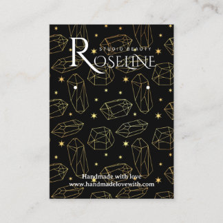 Elegant Black and guld Crystal jewlery visning Visitkort