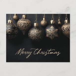 Elegant Black and Guld Design jul-prydnader Helg Vykort
