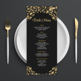 Elegant Black and Guld Drink Menu