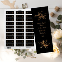 Elegant Black and Guld-etiketter för Postage