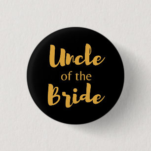 Elegant Black and Guld farbror of the Bride Knapp