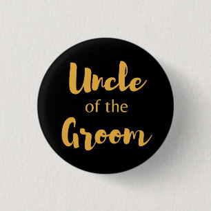 Elegant Black and Guld farbror of the Groom Knapp