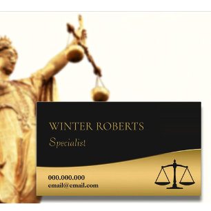 Elegant Black and guld legal professionell Visitkort