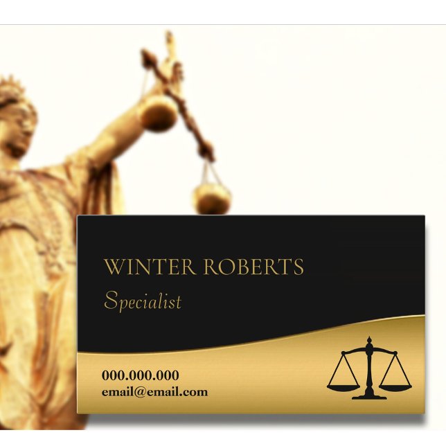 Elegant Black and guld legal professionell Visitkort (Skapare uppladdad)