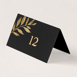 Elegant Black and Guld Löv Bord Card Kort